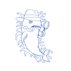 Detective Orca Killer Whale Drawing