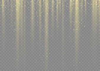Gold garland hanging vertical lines, light rain 