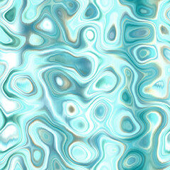 Washed teal wavy blur water reflection melange seamless pattern. Aquarelle effect ashion fabric for coastal nautical blotchy wallpaper background.. Dyed washed with blurry gradient tile able swatch.