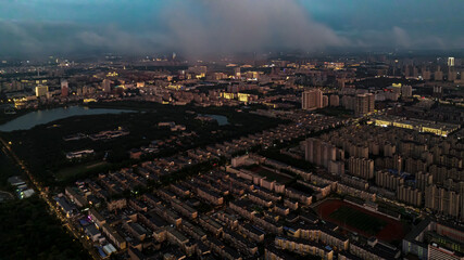 China Changchun city summer landscape after rain