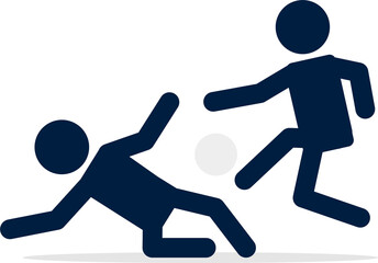 Football or soccer player, Footballer actions poses stick figure.