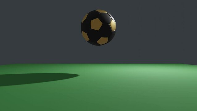 Football/soccer ball bounces and hits viewer, 3d animation