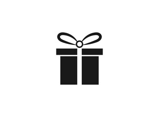 Gift box icon in flat style. Present package vector illustration on white isolated background.