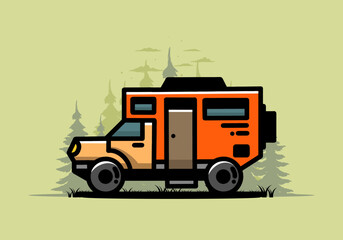 The big overland car illustration design