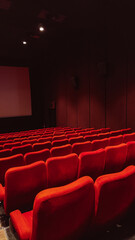 cinema auditorium with red seats