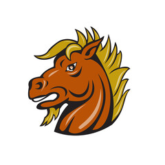 Naklejka premium Angry Stallion Head Cartoon