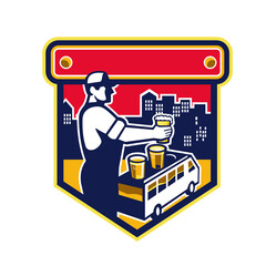 Bartender Beer City Van Crest Retro
