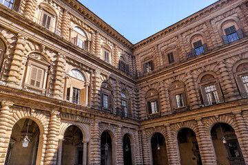 Fototapeta na wymiar The historic Boboli Gardens and Pitti Palace in Florence Italy