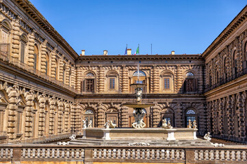 Fototapeta premium The historic Boboli Gardens and Pitti Palace in Florence Italy