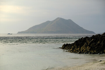 Indonesia Alor Island - Ocean landscape volcanic mountain and strong current