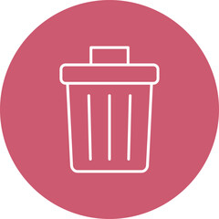 Bin Multicolor Circle Line Inverted Icon