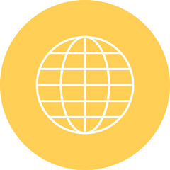 Globe Multicolor Circle Line Inverted Icon