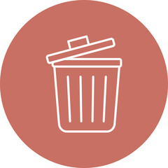 Dustbin Multicolor Circle Line Inverted Icon
