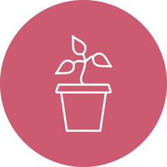 Plant Multicolor Circle Line Inverted Icon