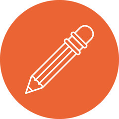 Pencil Multicolor Circle Line Inverted Icon