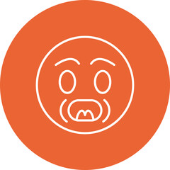 Yelling Multicolor Circle Line Inverted Icon