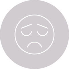 Frown Multicolor Circle Line Inverted Icon