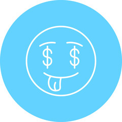 Greed Multicolor Circle Line Inverted Icon