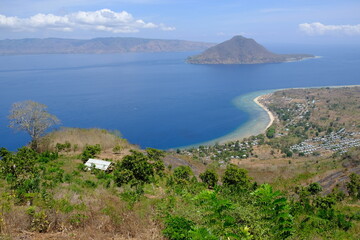 Indonesia Alor Island - Hill view to Sebanjar beach and Ternate Island