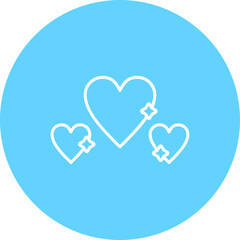 Love Multicolor Circle Line Inverted Icon