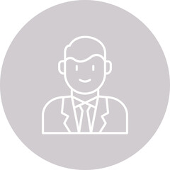 Groom Multicolor Circle Line Inverted Icon