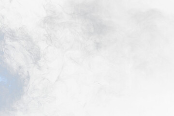 Dense Fluffy Puffs of White Smoke and Fog on transparent png Background, Abstract Smoke Clouds, Movement Blurred out of focus. Smoking blows from machine dry ice fly fluttering in Air, effect texture