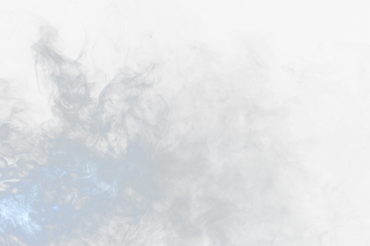 Dense Fluffy Puffs of White Smoke and Fog on transparent png Background, Abstract Smoke Clouds, Movement Blurred out of focus. Smoking blows from machine dry ice fly fluttering in Air, effect texture