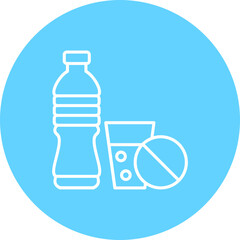 No Drink Multicolor Circle Line Inverted Icon