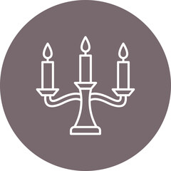 Candle Multicolor Circle Line Inverted Icon