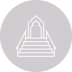 Minbar Multicolor Circle Line Inverted Icon