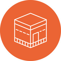 Kaaba Multicolor Circle Line Inverted Icon