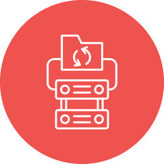 Backup Multicolor Circle Line Inverted Icon