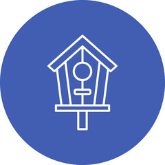 Bird House Multicolor Circle Line Inverted Icon