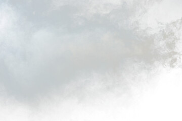 Dense Fluffy Puffs of White Smoke and Fog on transparent png Background, Abstract Smoke Clouds, Movement Blurred out of focus. Smoking blows from machine dry ice fly fluttering in Air, effect texture
