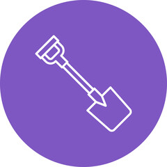 Shovel Multicolor Circle Line Inverted Icon