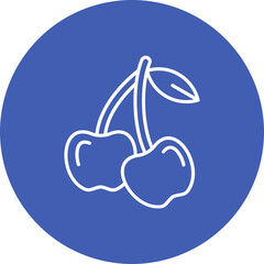 Cherry Multicolor Circle Line Inverted Icon