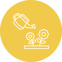 Garden Multicolor Circle Line Inverted Icon