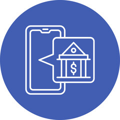 Online Banking Multicolor Circle Line Inverted Icon