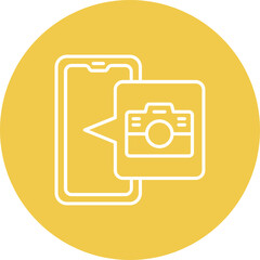 Camera Multicolor Circle Line Inverted Icon