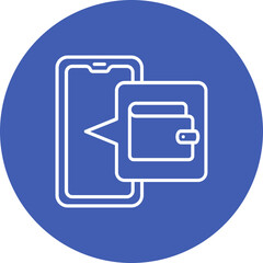 Wallet Multicolor Circle Line Inverted Icon