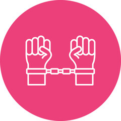 Slavery Multicolor Circle Line Inverted Icon