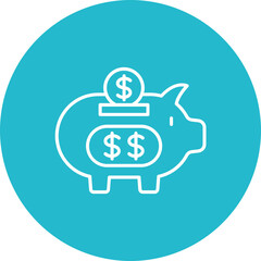 Save Money Multicolor Circle Line Inverted Icon