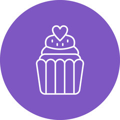 Cupcake Multicolor Circle Line Inverted Icon