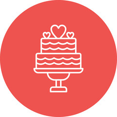 Cake Multicolor Circle Line Inverted Icon