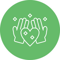 Love Multicolor Circle Line Inverted Icon