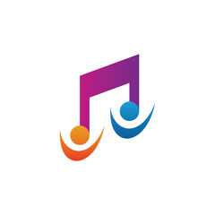 social people logo with music