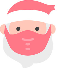 Obraz na płótnie Canvas santa claus face wearing health mask flat icon