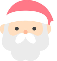 santa claus face flat icon
