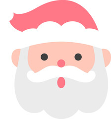 santa claus face flat icon