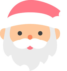 santa claus face flat icon